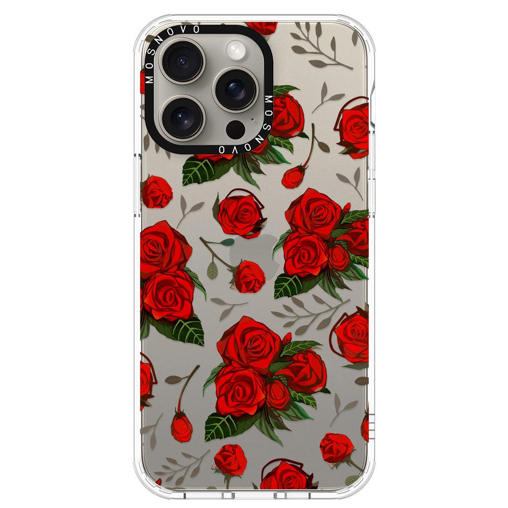 Simply Red Roses Phone Case - iPhone 15 Pro Max Case - MOSNOVO