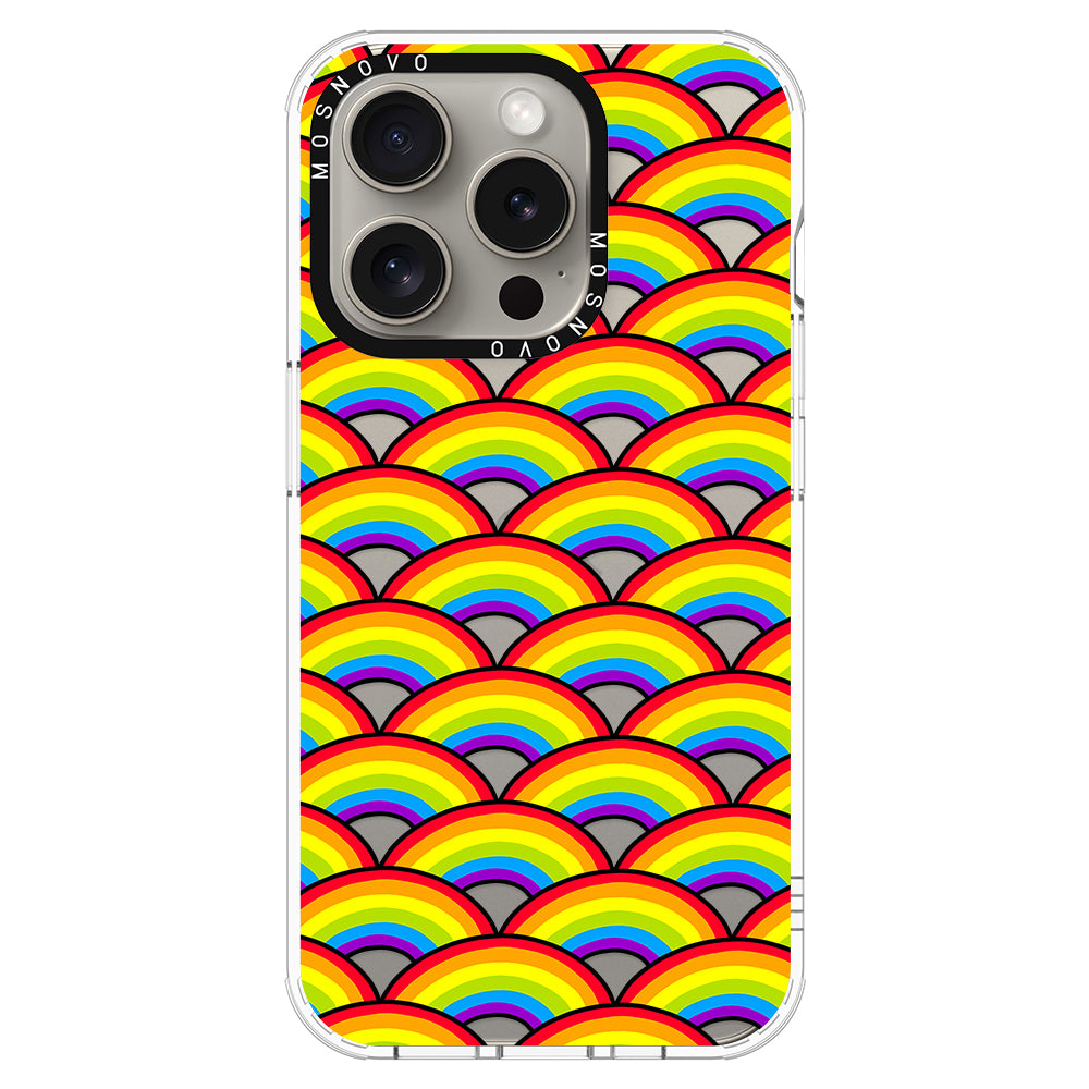 Rainbow Waves Phone Case - iPhone 15 Pro Case - MOSNOVO