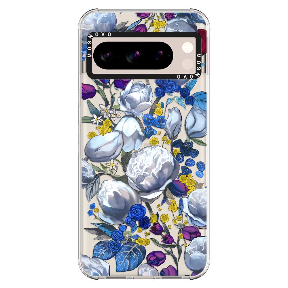 Purple Blue Floral Phone Case - Google Pixel 8 Pro Case - MOSNOVO