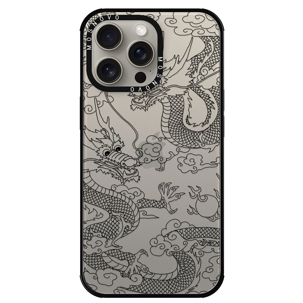 Black Dragon Phone Case - iPhone 15 Pro Max Case - MOSNOVO