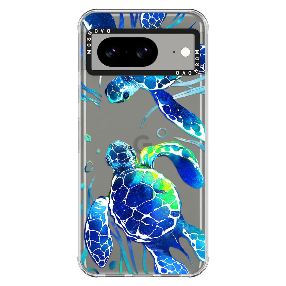 Blue Sea Turtle Phone Case - Google Pixel 8 Case - MOSNOVO