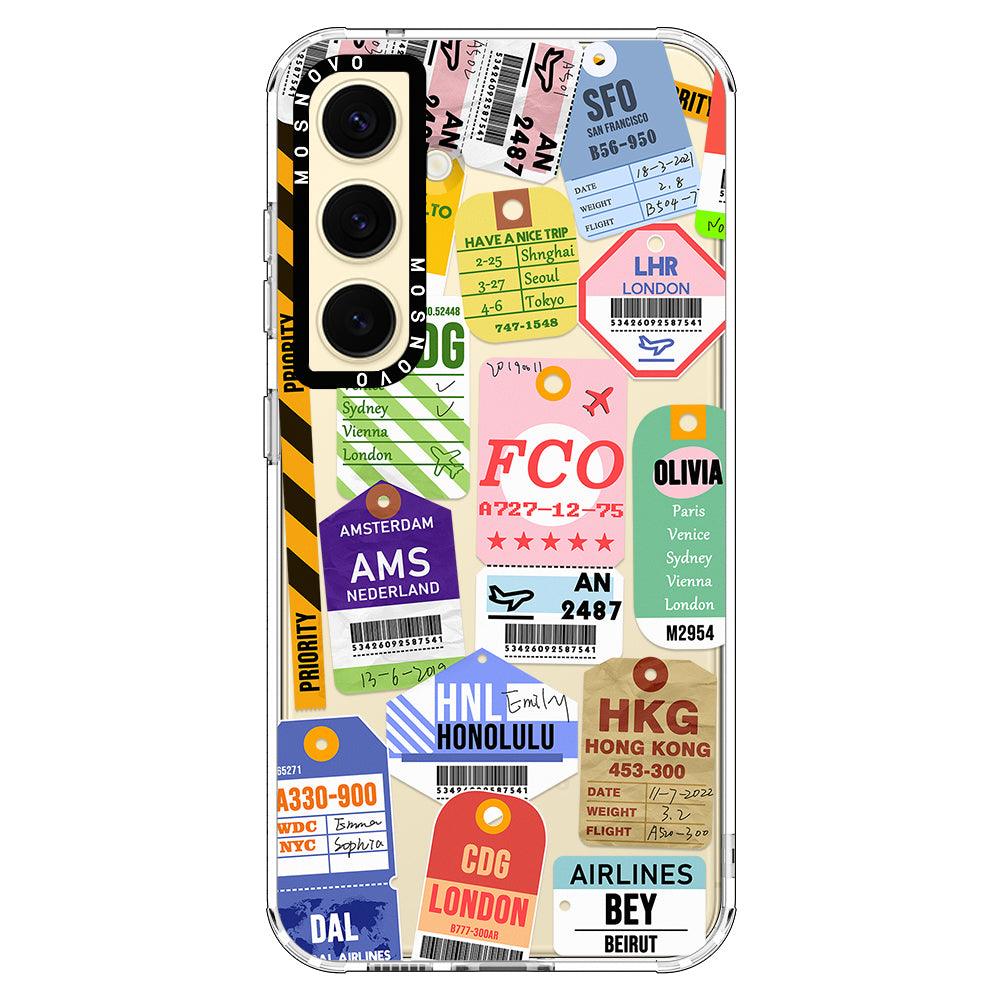 Air Ticket Labels Phone Case - Samsung Galaxy S24 Case - MOSNOVO