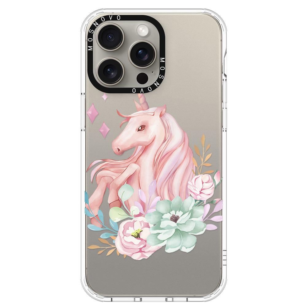 Elegant Flowers Unicorn Phone Case - iPhone 15 Pro Max Case - MOSNOVO