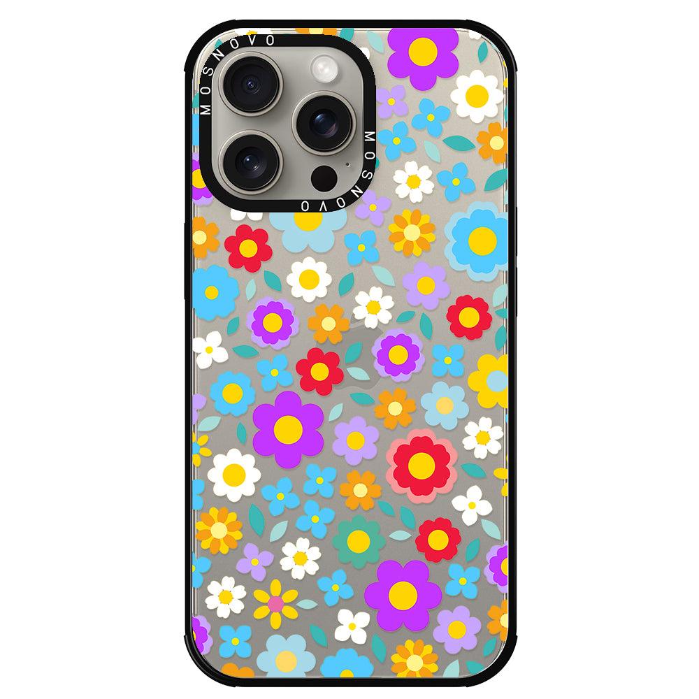 Retro Flower Phone Case - iPhone 15 Pro Max Case - MOSNOVO