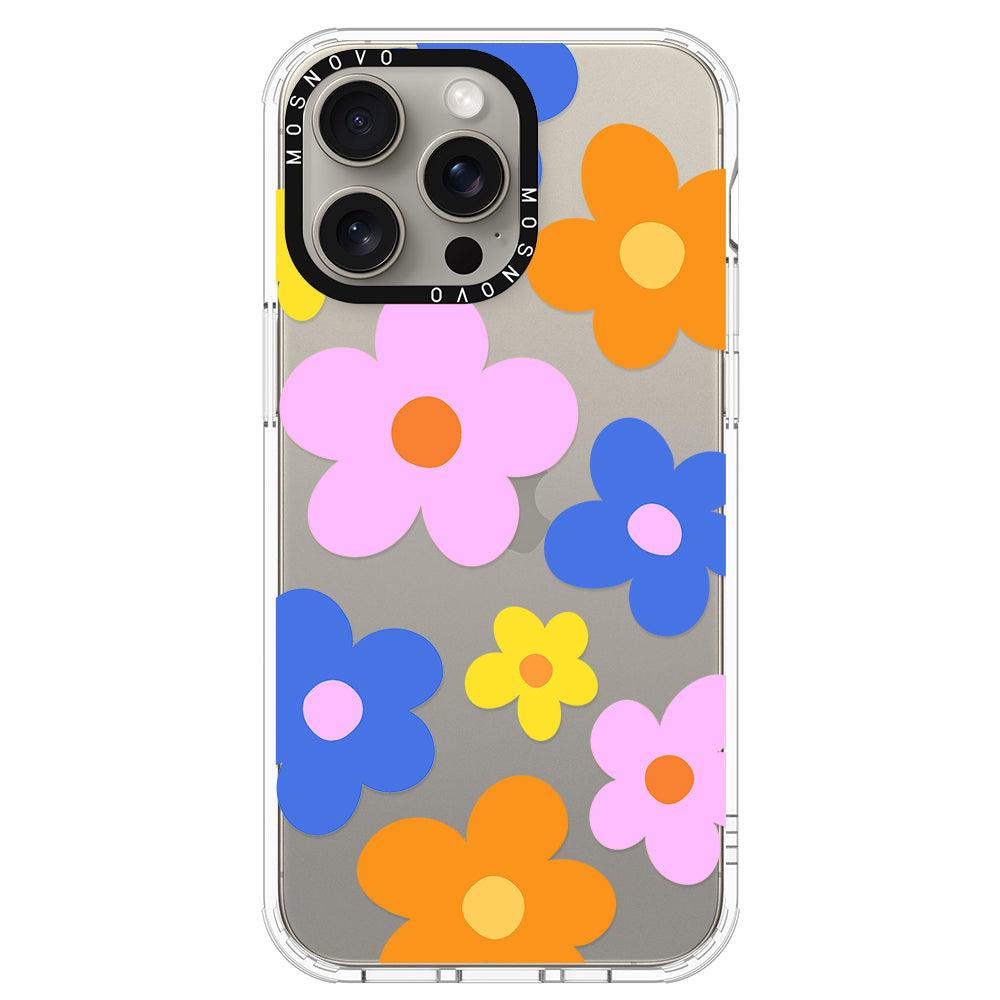 60's Groovy Flower Phone Case - iPhone 15 Pro Max Case - MOSNOVO