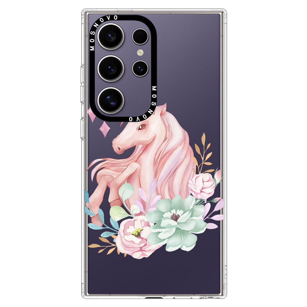 Pastel Flower Unicorn Phone Case - Samsung Galaxy S24 Ultra Case - MOSNOVO