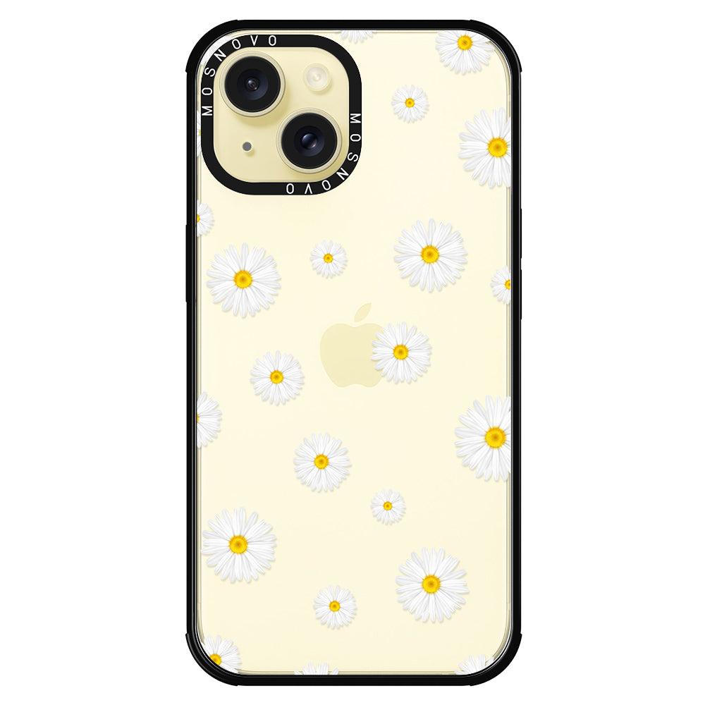 White Daisy Phone Case - iPhone 15 Plus Case - MOSNOVO