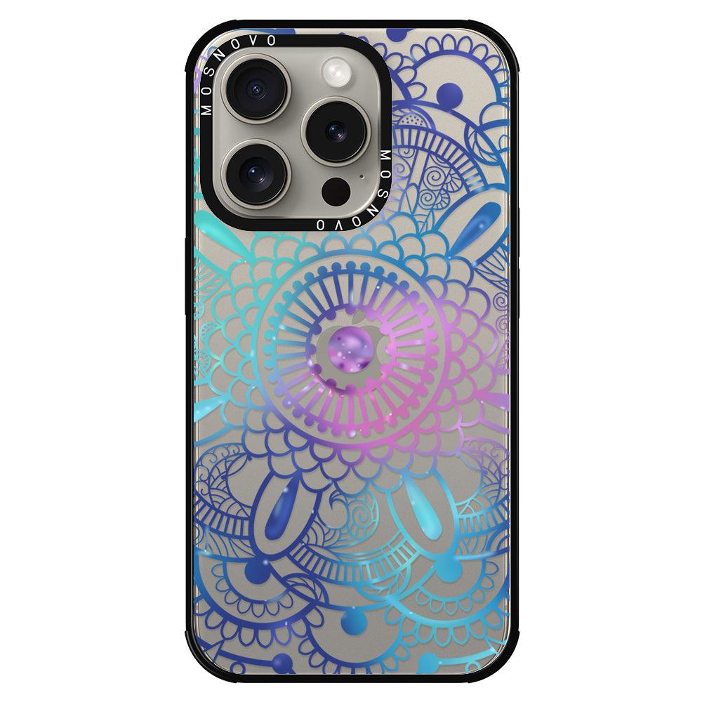 Violet Blue Mandala Phone Case - iPhone 15 Pro Case - MOSNOVO