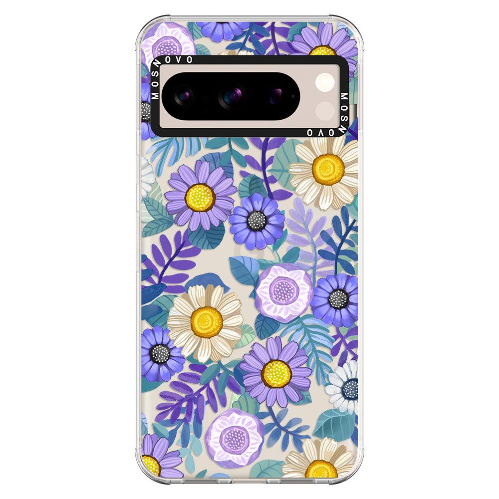 Purple Floral Phone Case - Google Pixel 8 Pro Case - MOSNOVO