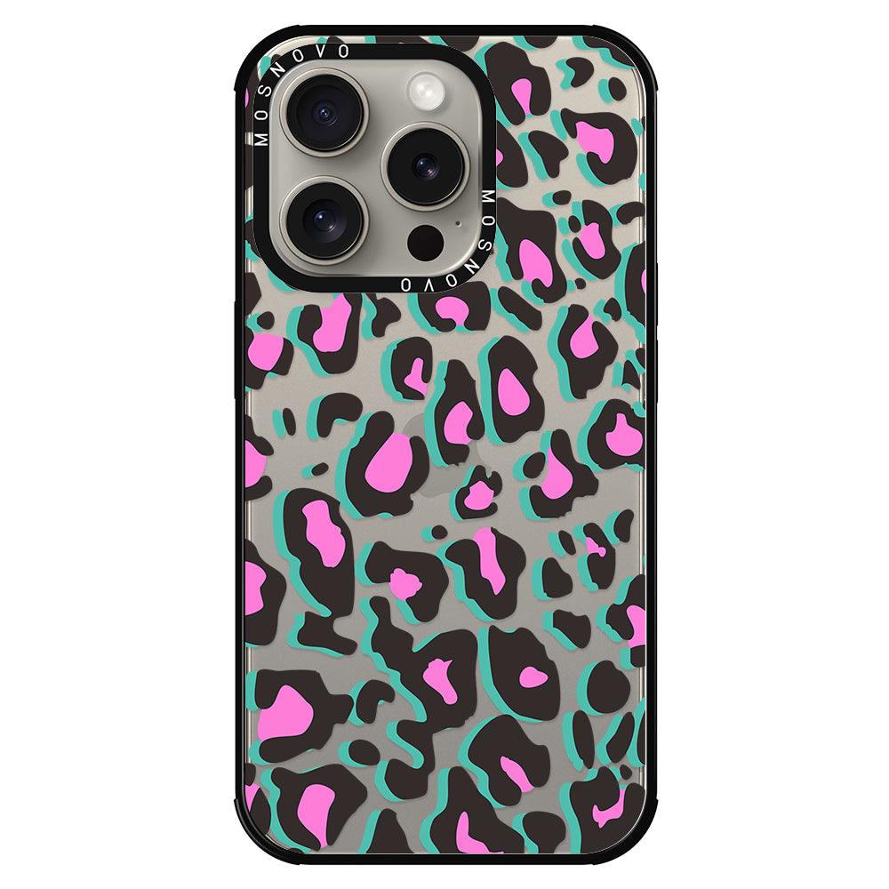 Hot Pink Leopard Print Phone Case - iPhone 15 Pro Case - MOSNOVO