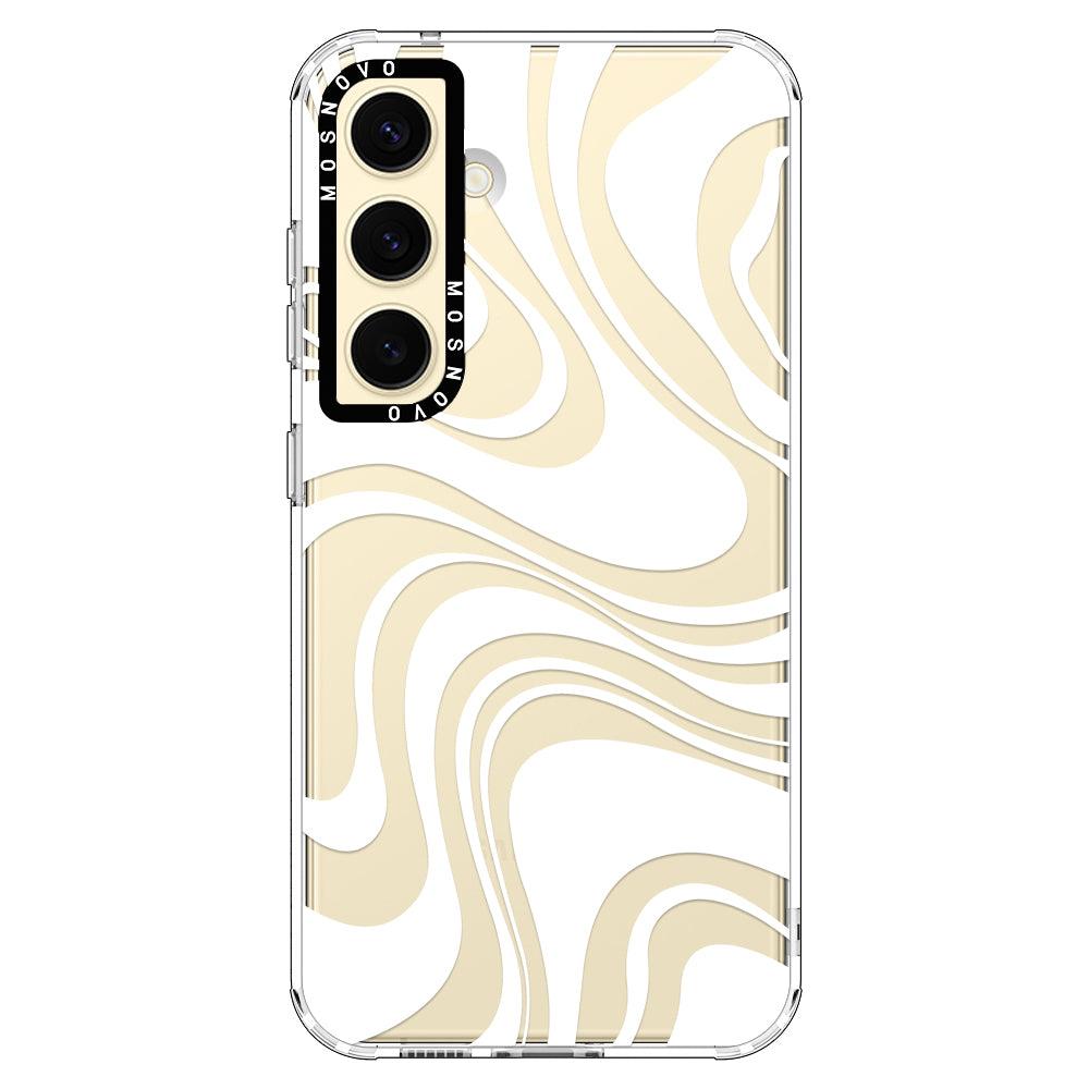 White Swirl Phone Case - Samsung Galaxy S24 Plus Case - MOSNOVO