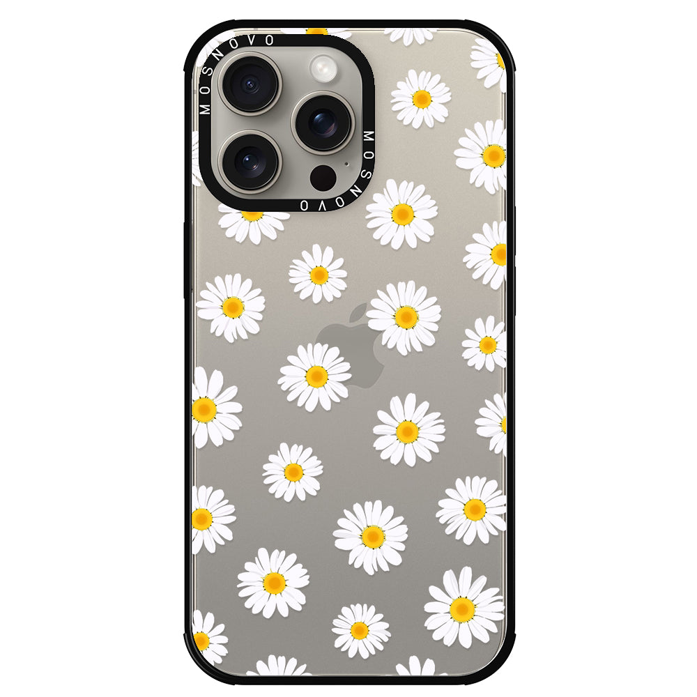 White Daisy Phone Case - iPhone 15 Pro Max Case - MOSNOVO