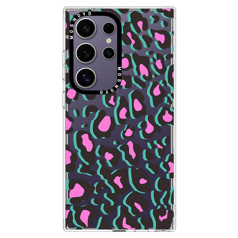 Hot Pink Leopard Print Phone Case - Samsung Galaxy S24 Ultra Case - MOSNOVO