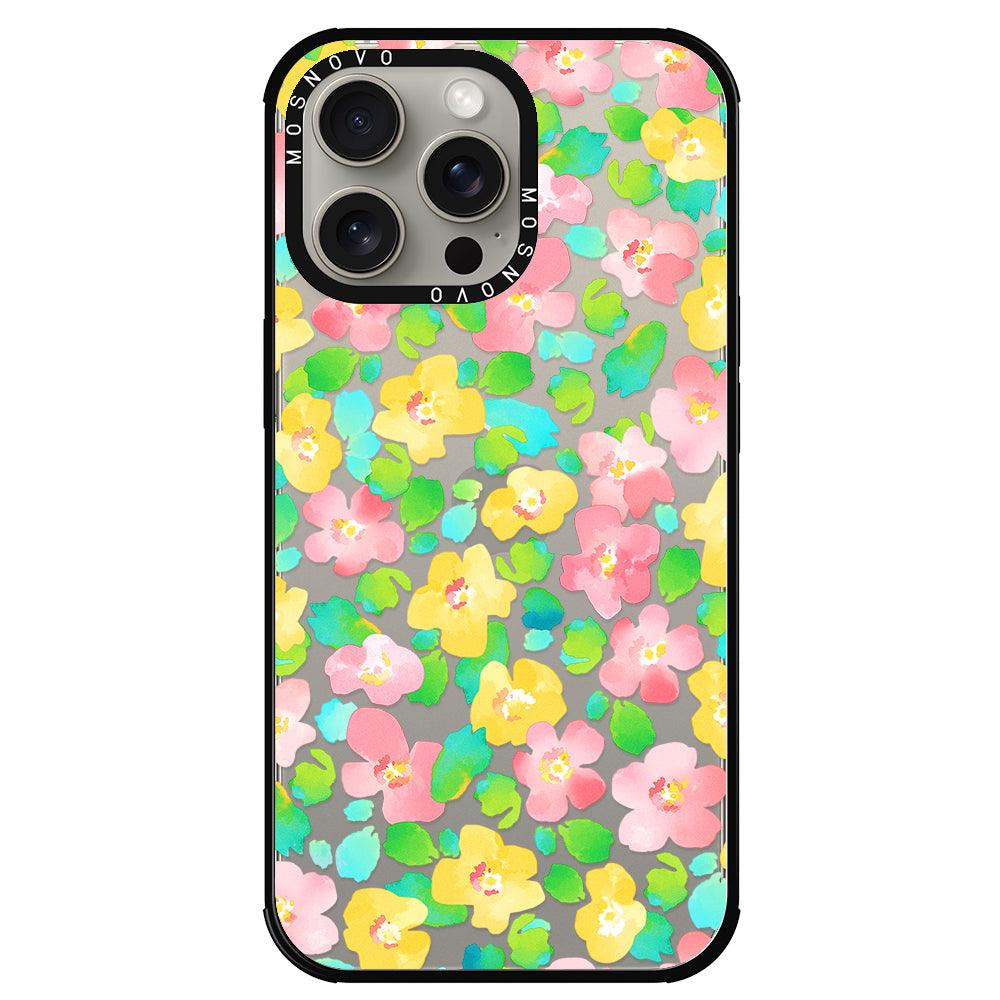 Floral Print Phone Case - iPhone 15 Pro Max Case - MOSNOVO