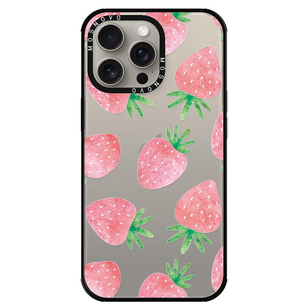 Pastel Strawberry Phone Case - iPhone 15 Pro Max Case - MOSNOVO