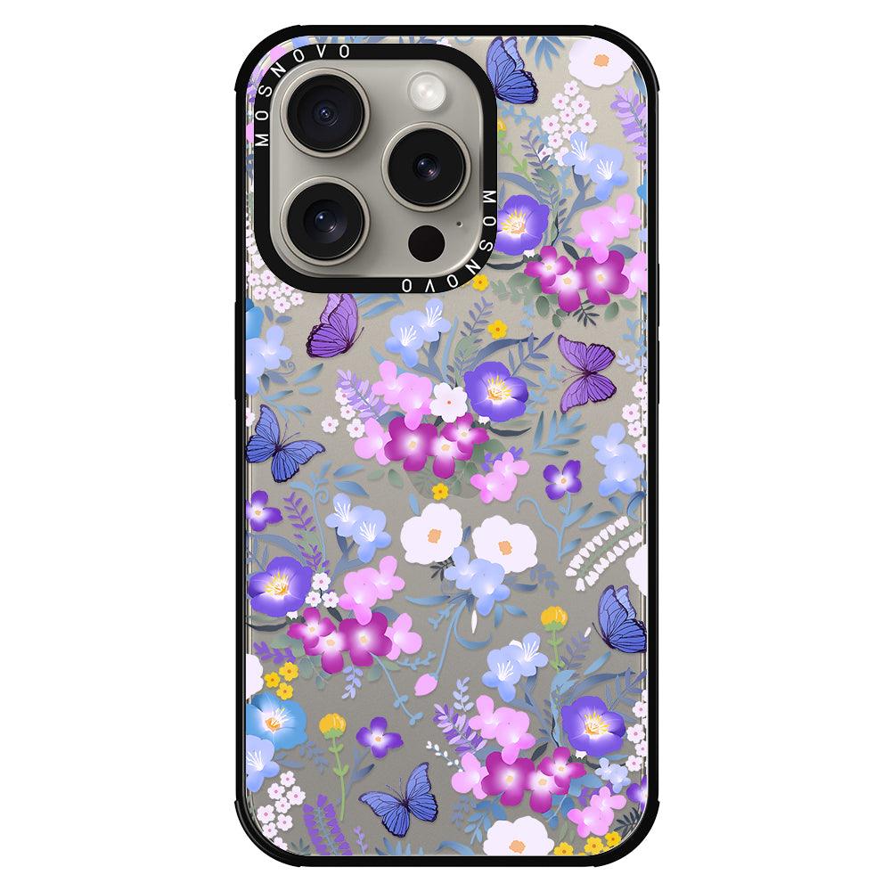 Purple Peri Nemophila Flower Phone Case - iPhone 15 Pro Case - MOSNOVO