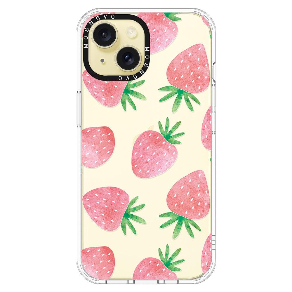 Pastel Strawberry Phone Case - iPhone 15 Case - MOSNOVO