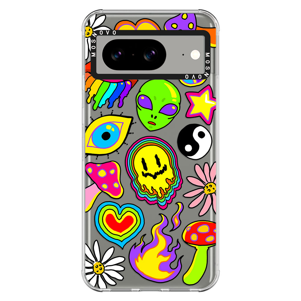 Hippie Rainbow Face Love Phone Case - Google Pixel 8 Case - MOSNOVO