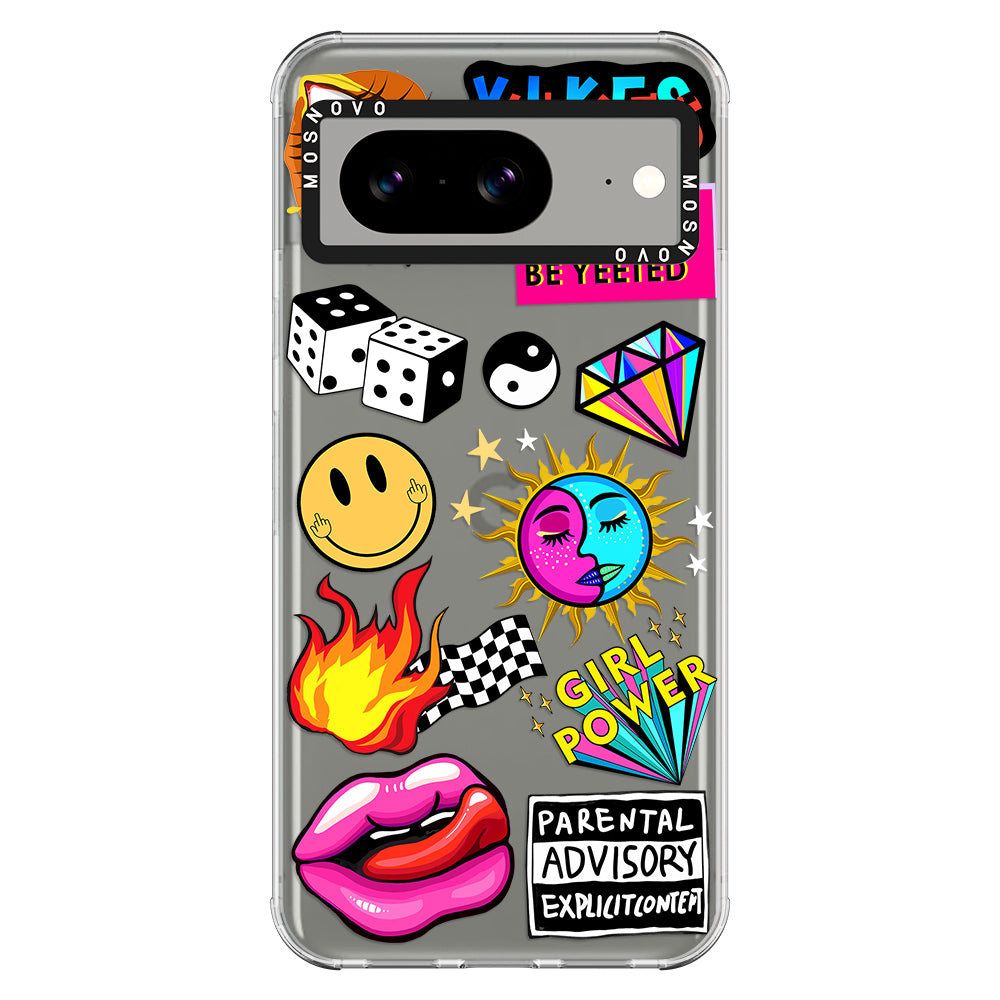 Funky Stickers Phone Case - Google Pixel 8 Case - MOSNOVO