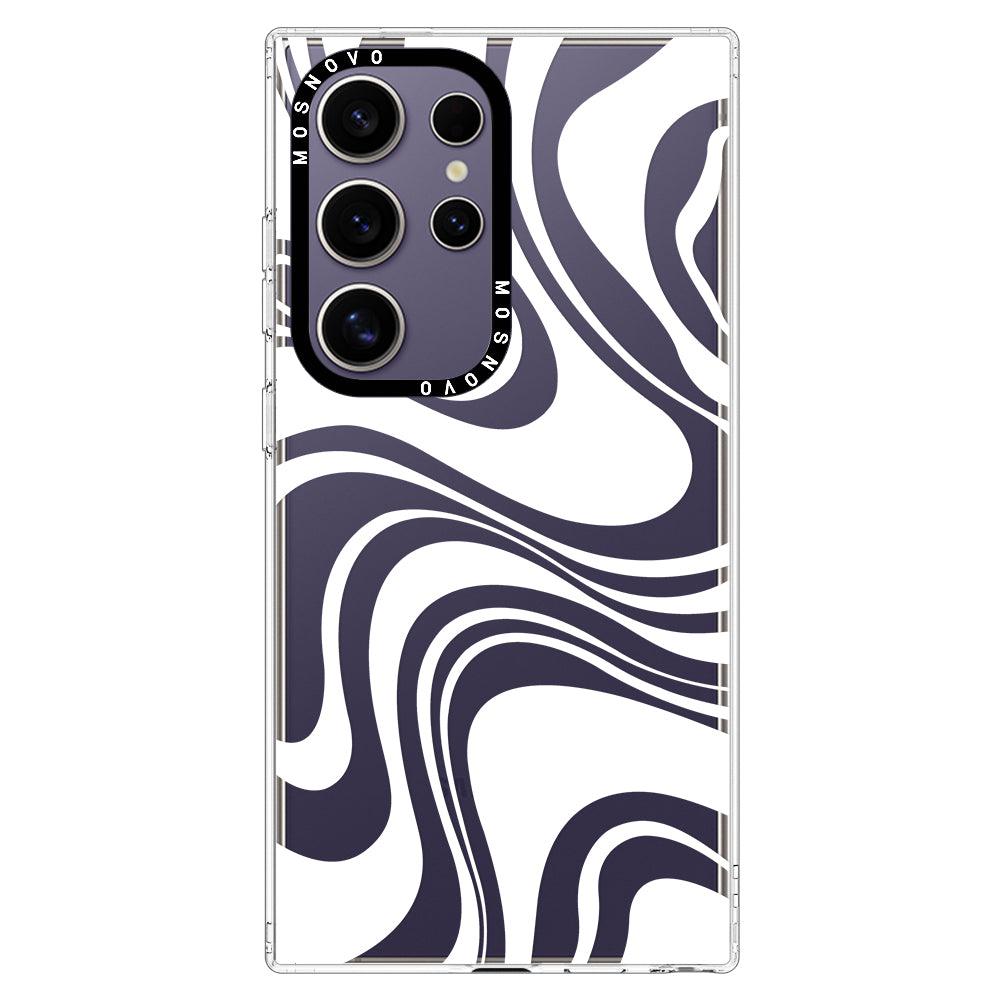 White Swirl Phone Case - Samsung Galaxy S24 Ultra Case - MOSNOVO