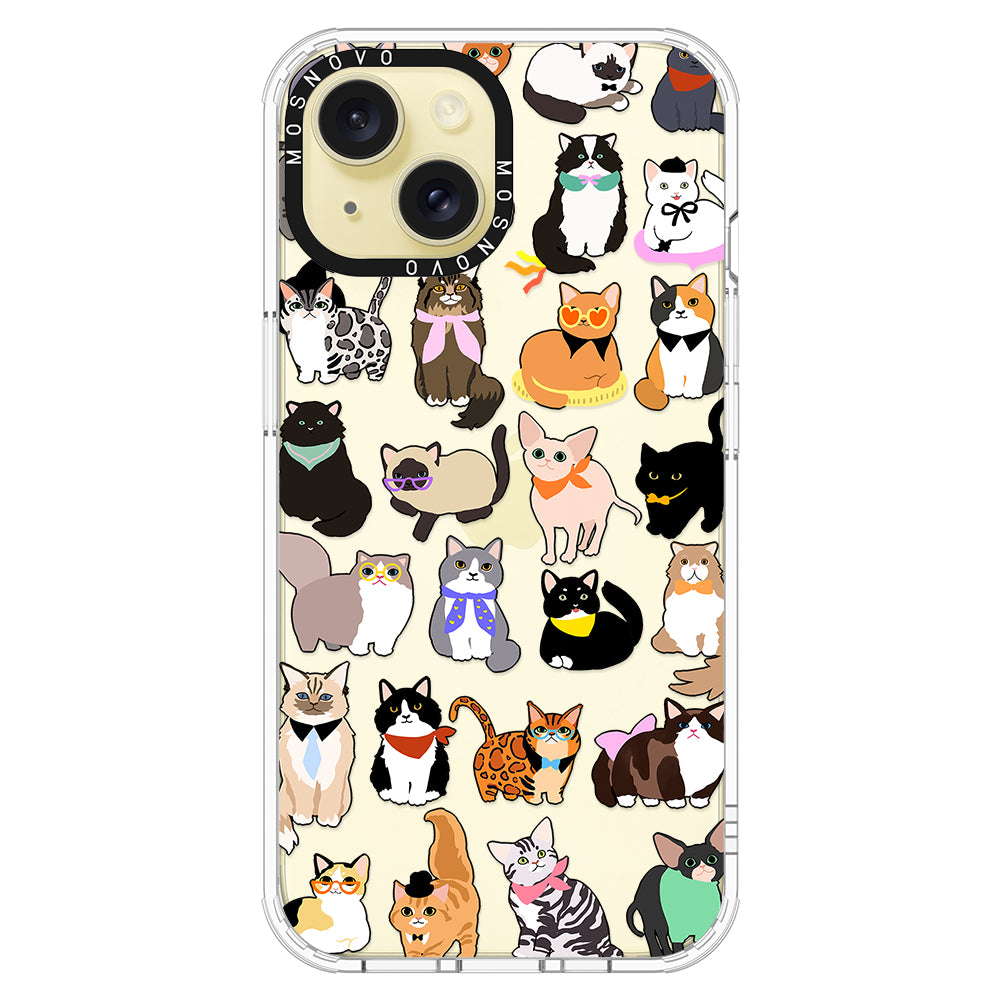 Cute Cat Phone Case - iPhone 15 Plus Case - MOSNOVO