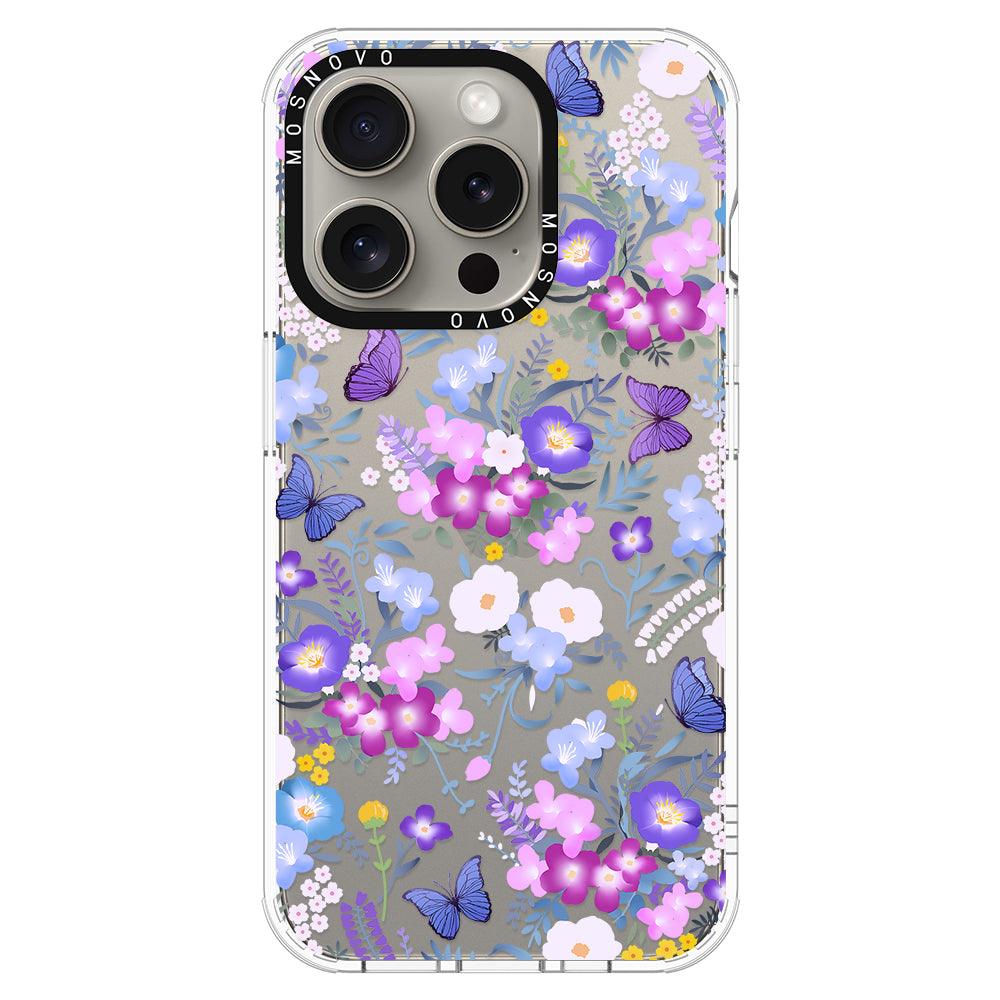 Purple Peri Nemophila Flower Phone Case - iPhone 15 Pro Case - MOSNOVO