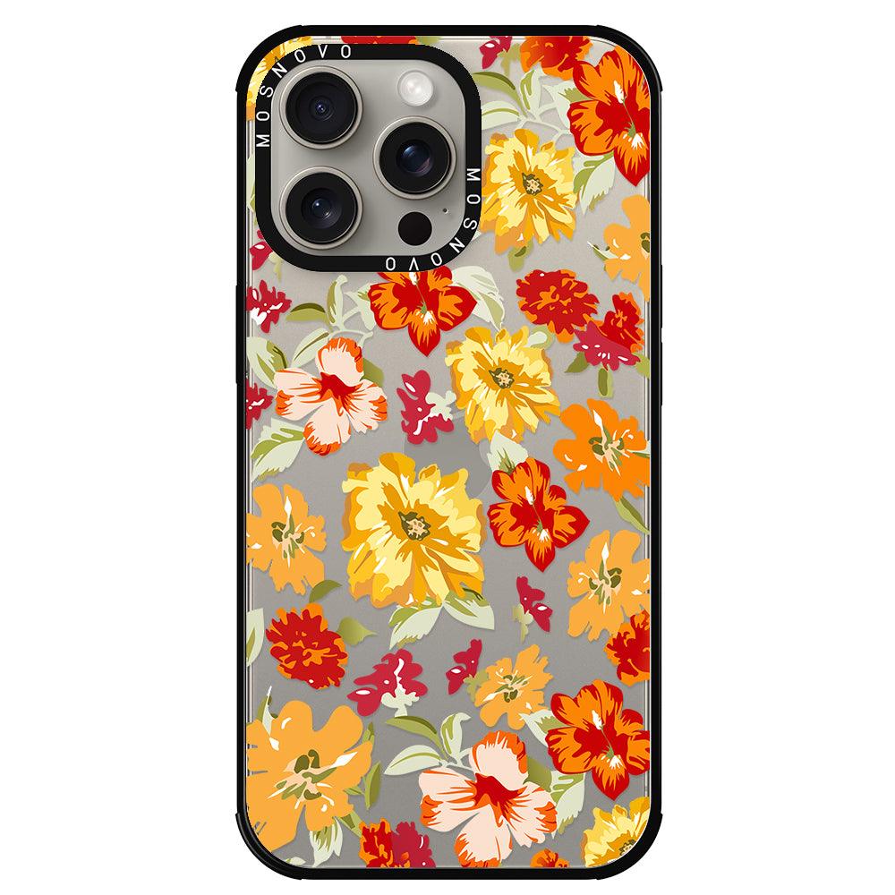 70s Boho Yellow Flower Phone Case - iPhone 15 Pro Max Case - MOSNOVO