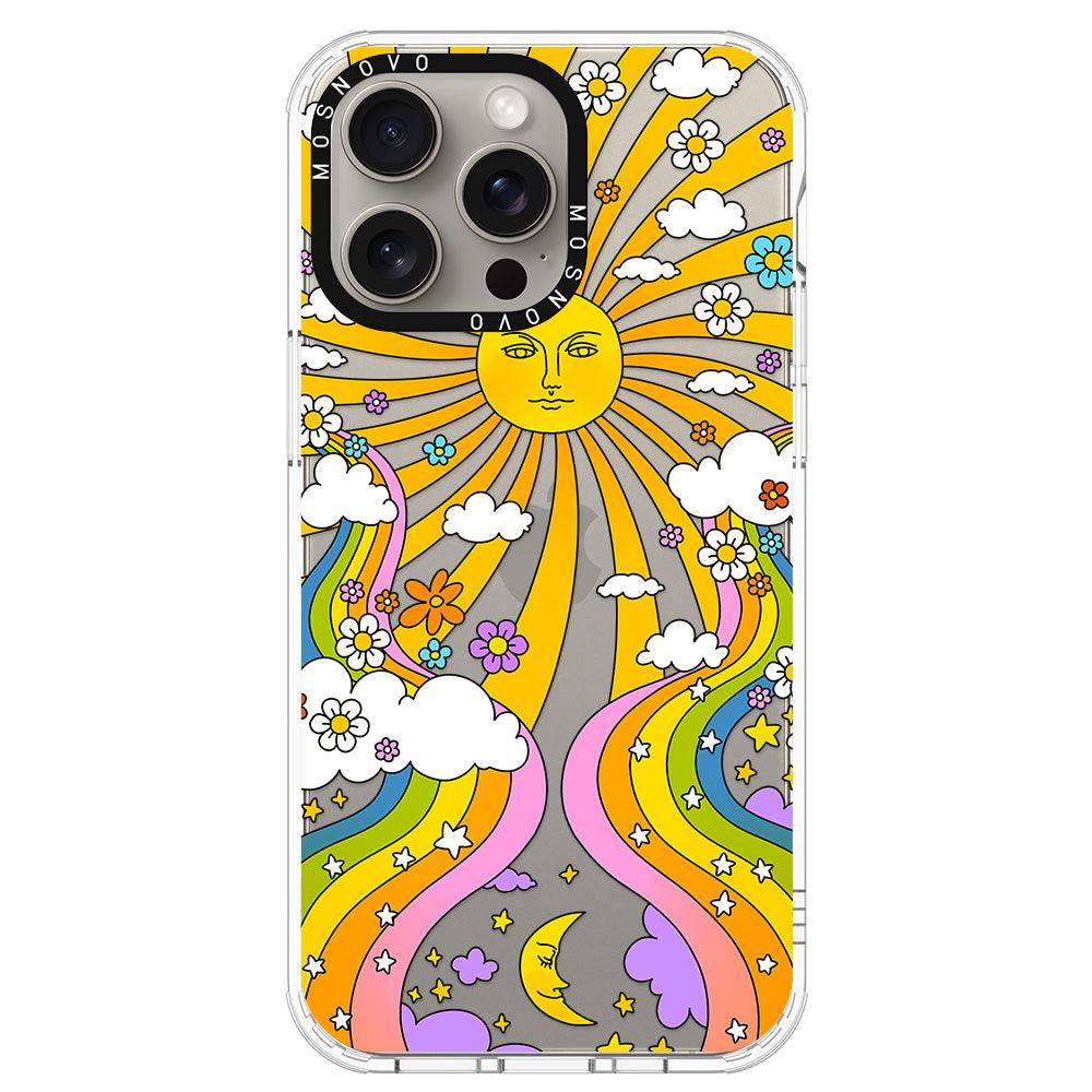 Rainbow Sun and Moon Phone Case - iPhone 15 Pro Max Case - MOSNOVO