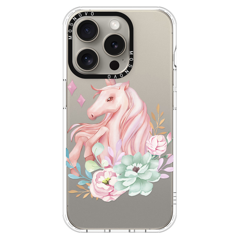 Elegant Flowers Unicorn Phone Case - iPhone 15 Pro Case - MOSNOVO