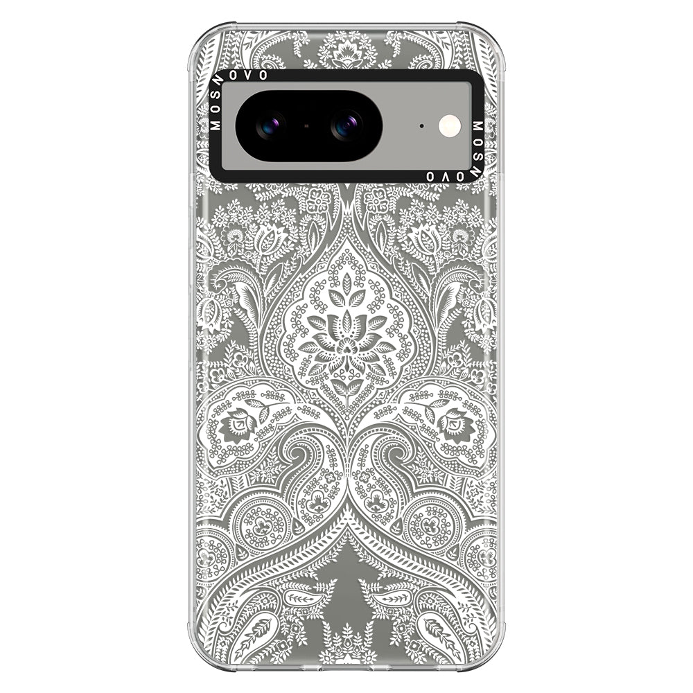 White Damask Phone Case - Google Pixel 8 Case - MOSNOVO