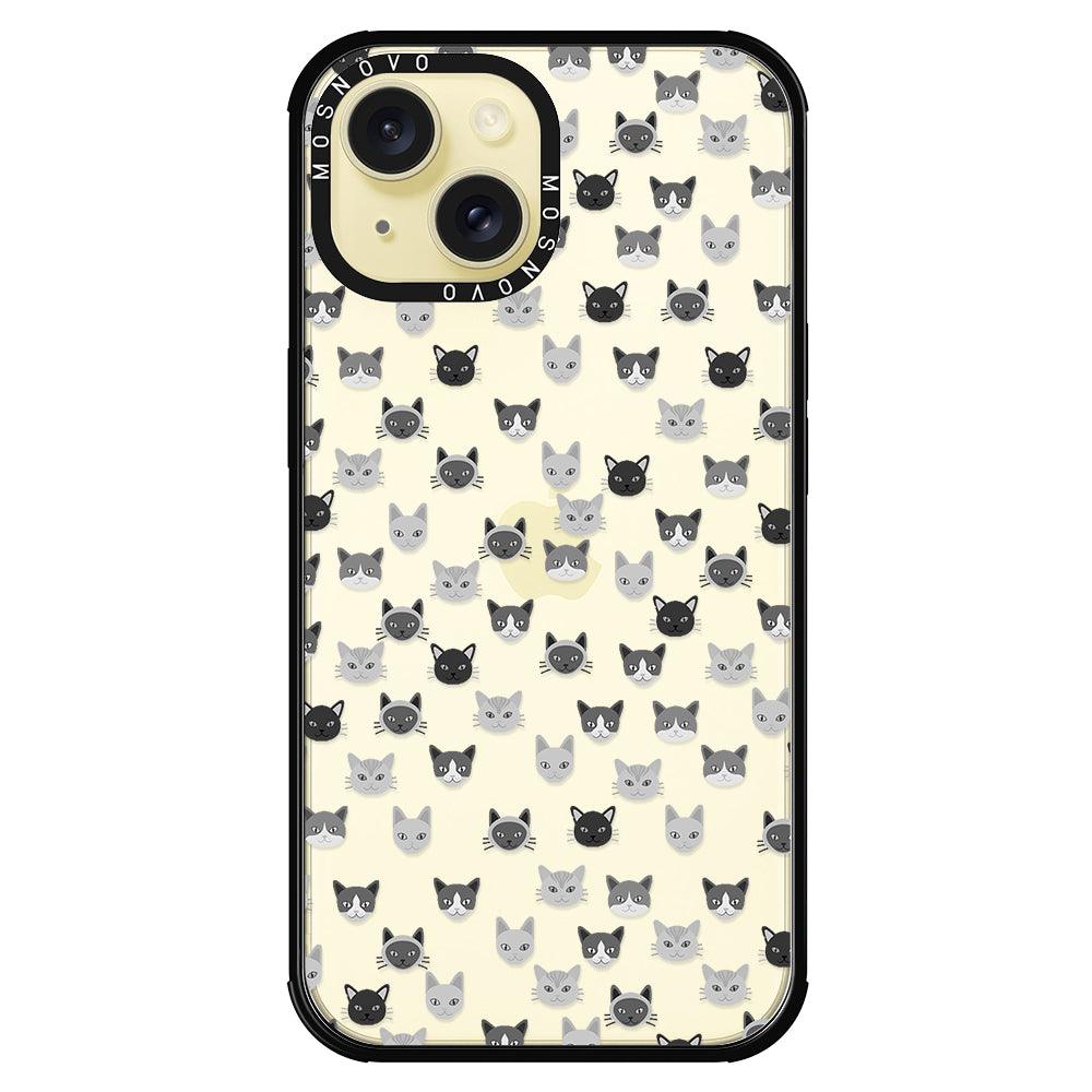 Cats Head Phone Case - iPhone 15 Case - MOSNOVO