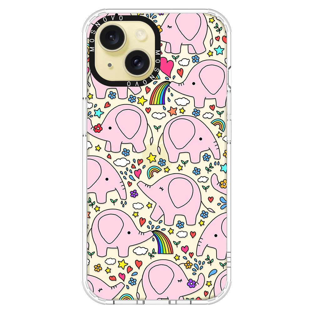 Pink Elephant Phone Case - iPhone 15 Case - MOSNOVO