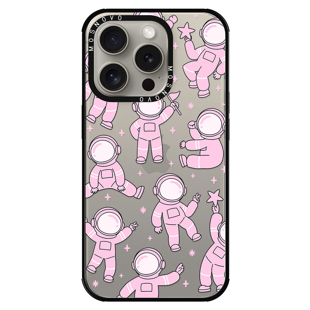 Pink Astronaut Phone Case - iPhone 15 Pro Case - MOSNOVO