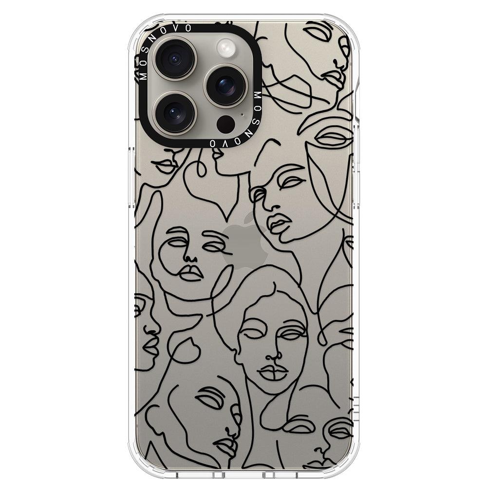 Abstract Face Line Art Phone Case - iPhone 15 Pro Max Case - MOSNOVO