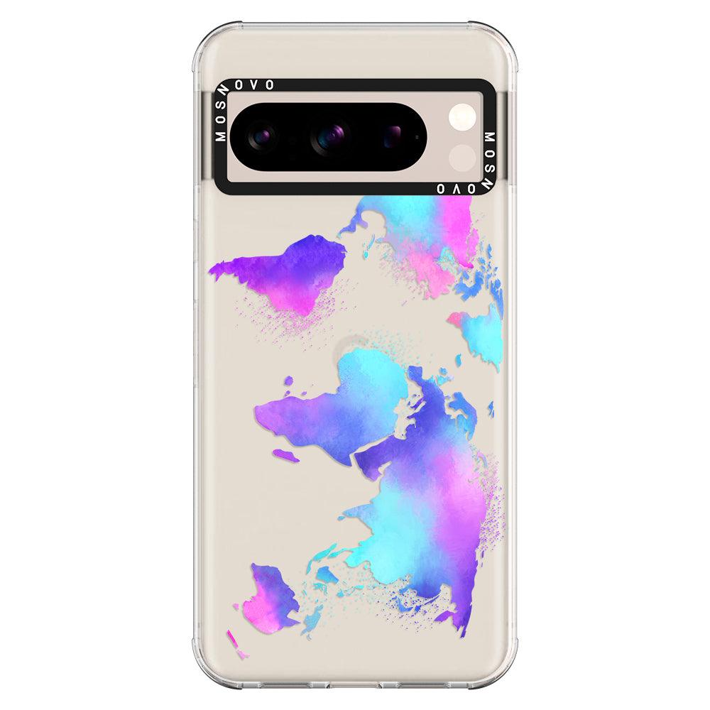 Psychedelic World Map Phone Case - Google Pixel 8 Pro Case - MOSNOVO