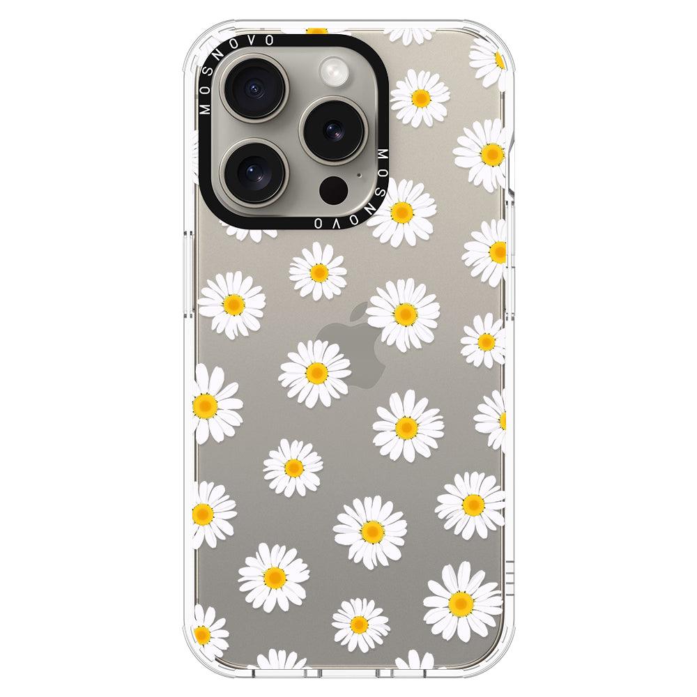 White Daisy Phone Case - iPhone 15 Pro Case - MOSNOVO