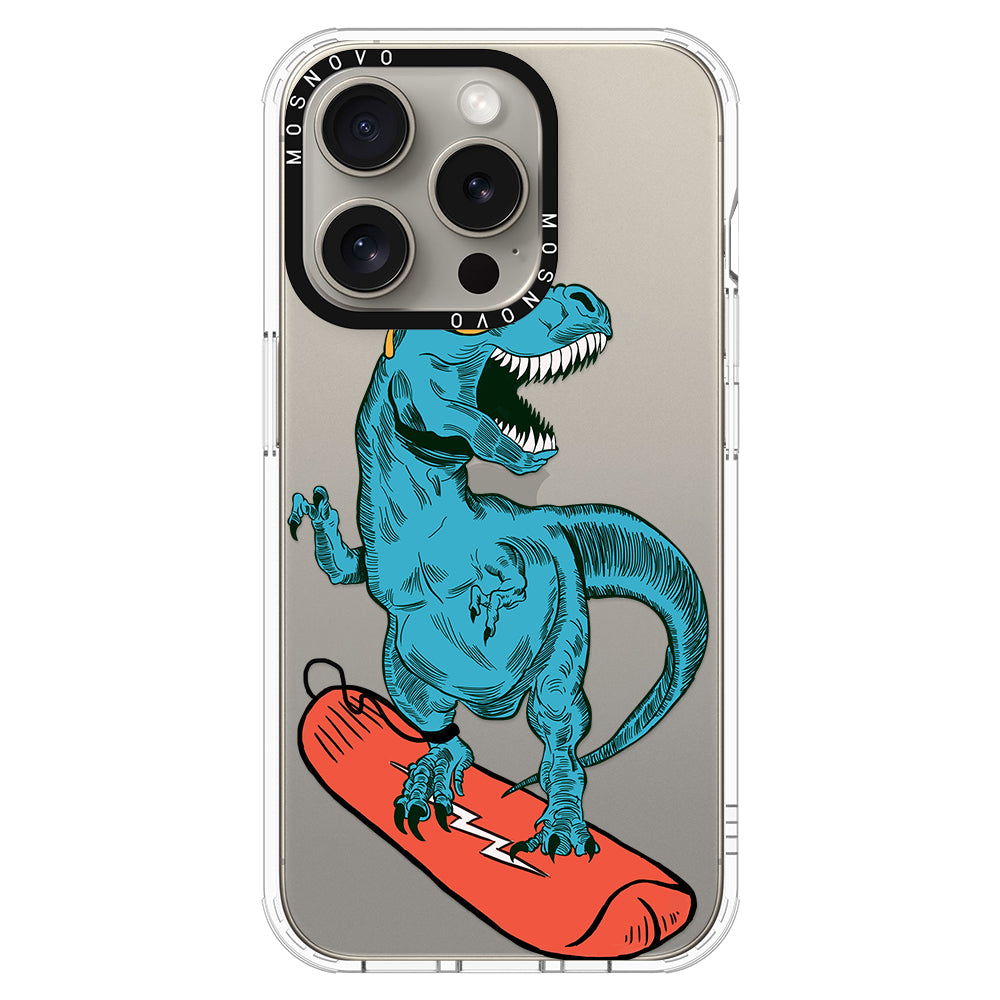 Surfing Dinosaur Phone Case - iPhone 15 Pro Case - MOSNOVO