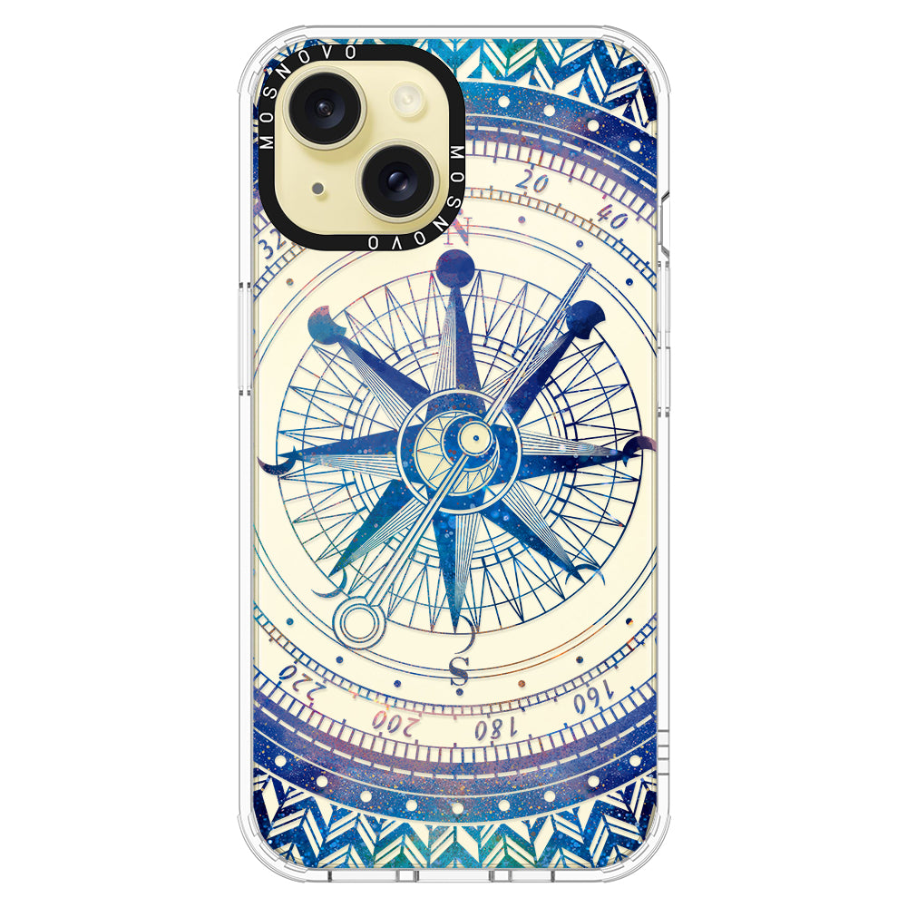 Galaxy Compass Phone Case - iPhone 15 Case Clear