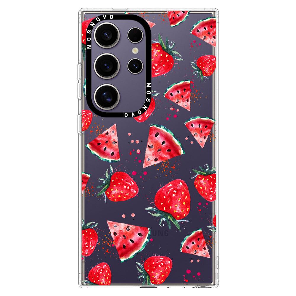 Watermelon and Strawberry Phone Case - Samsung Galaxy S24 Ultra Case - MOSNOVO