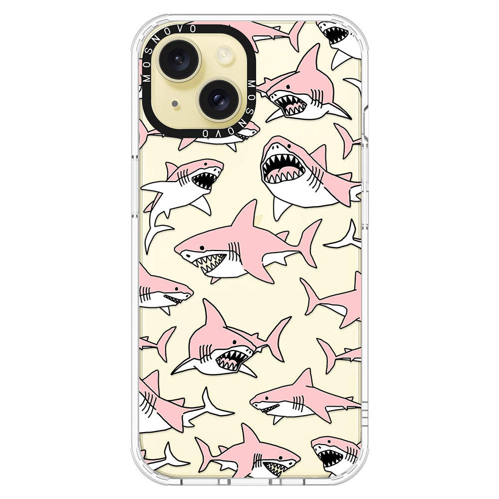 Pink Shark Phone Case - iPhone 15 Case - MOSNOVO