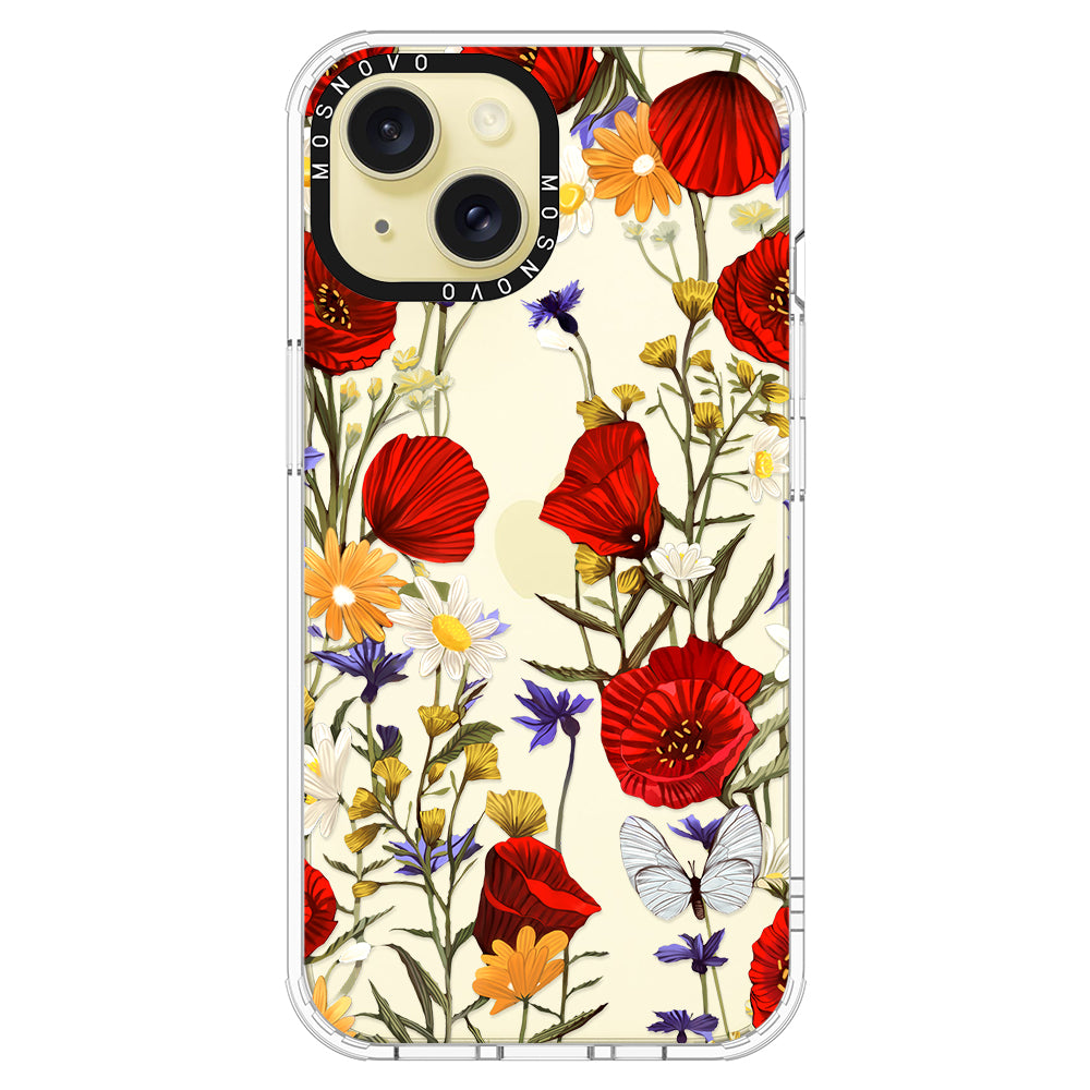 Poppy Floral Phone Case - iPhone 15 Case - MOSNOVO