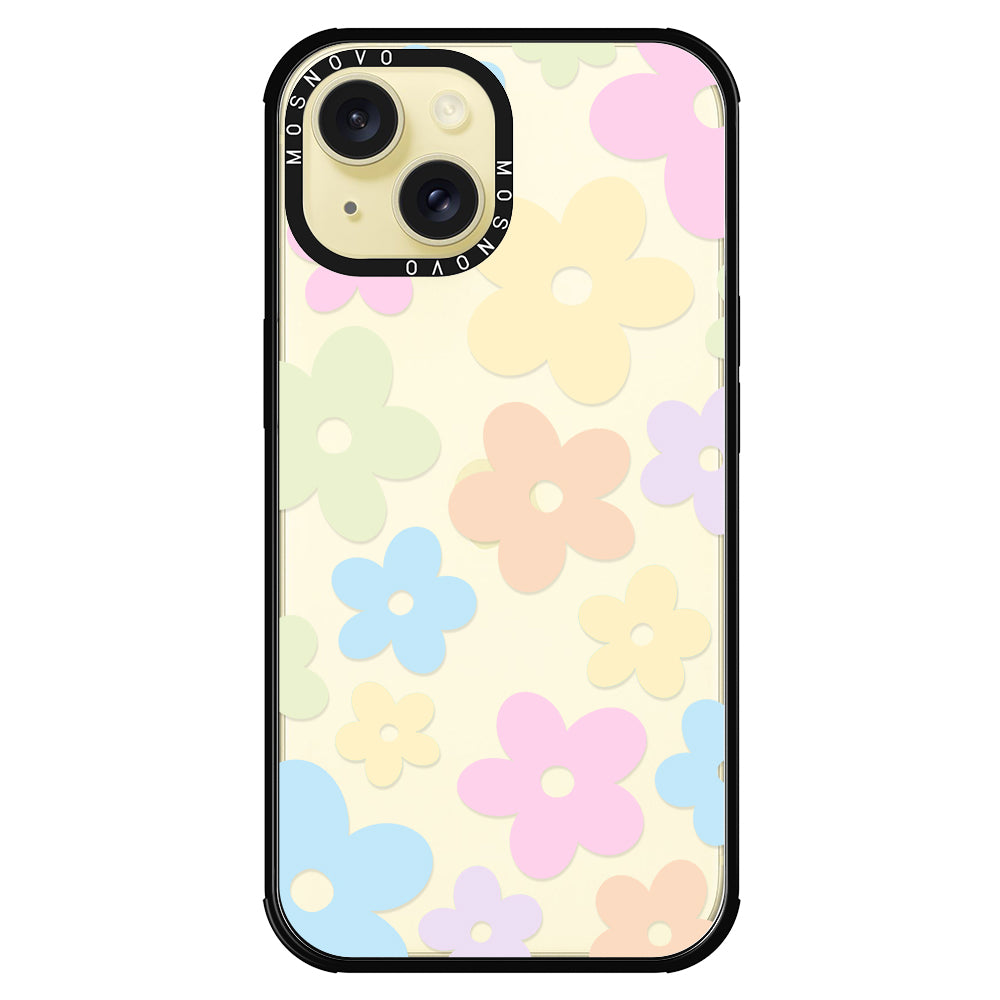 Pastel Flower Phone Case - iPhone 15 Plus Case - MOSNOVO