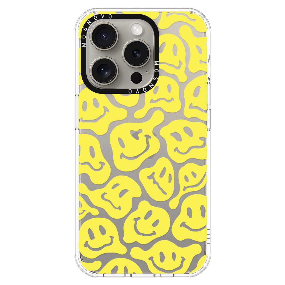 Melted Yellow Smiles Face Phone Case - iPhone 15 Pro Case - MOSNOVO