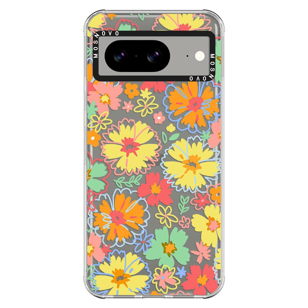 Retro Boho Hippie Flowers Phone Case - Google Pixel 8 Case