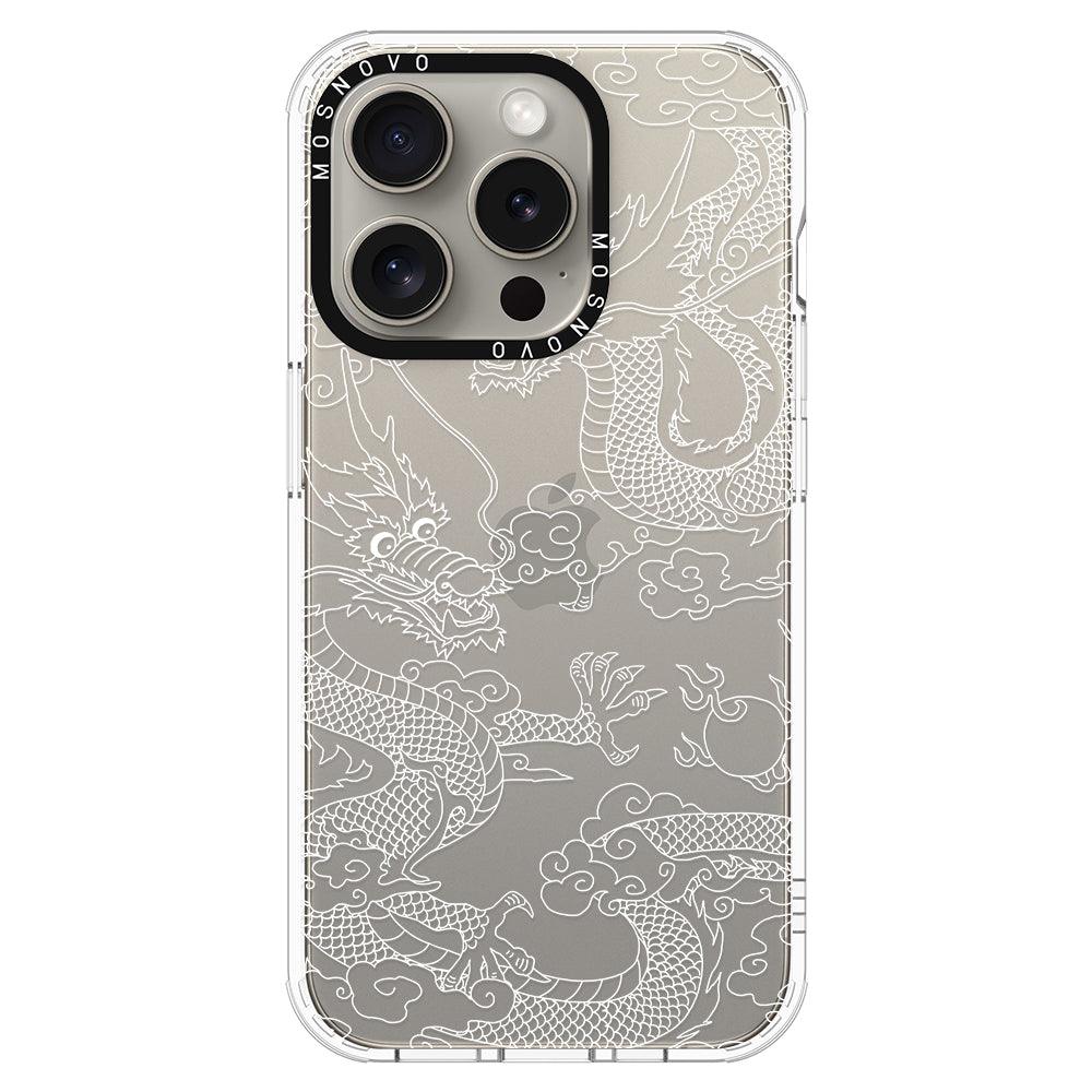 White Dragon Phone Case - iPhone 15 Pro Case - MOSNOVO