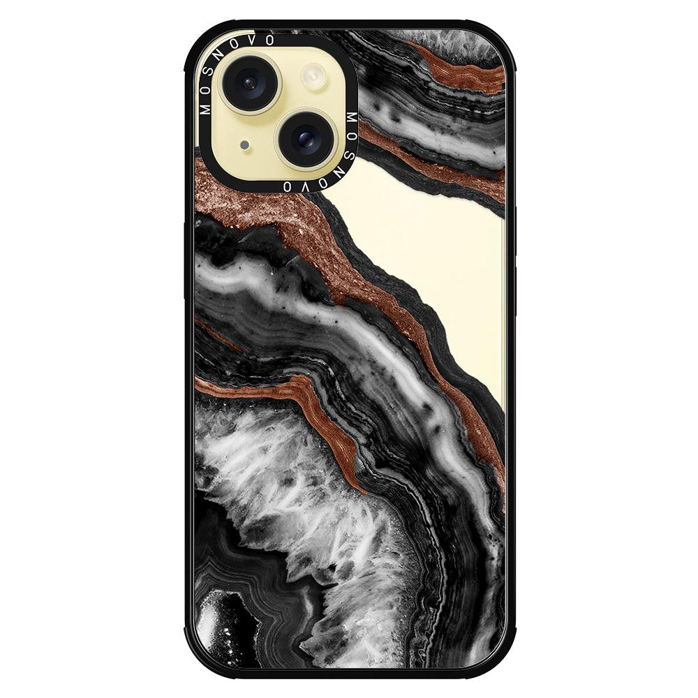 Black Agate Phone Case - iPhone 15 Case - MOSNOVO