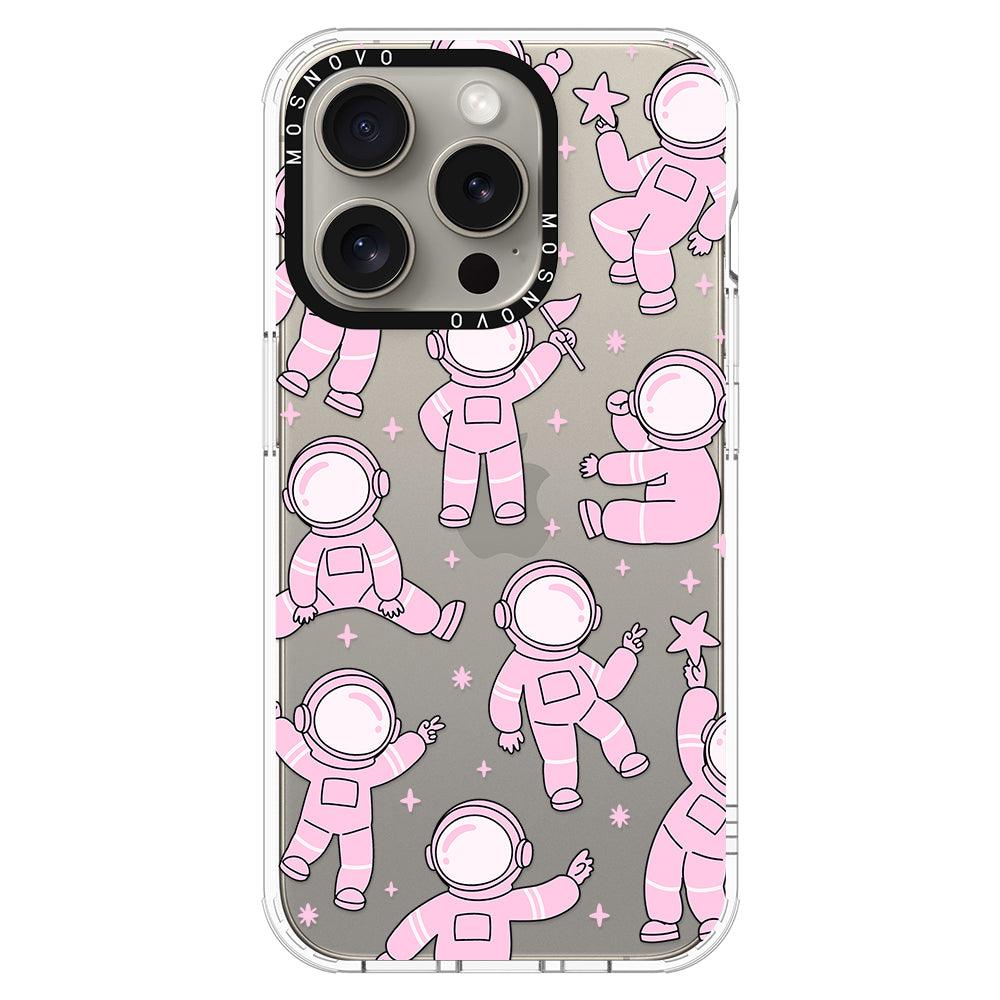 Pink Astronaut Phone Case - iPhone 15 Pro Case - MOSNOVO