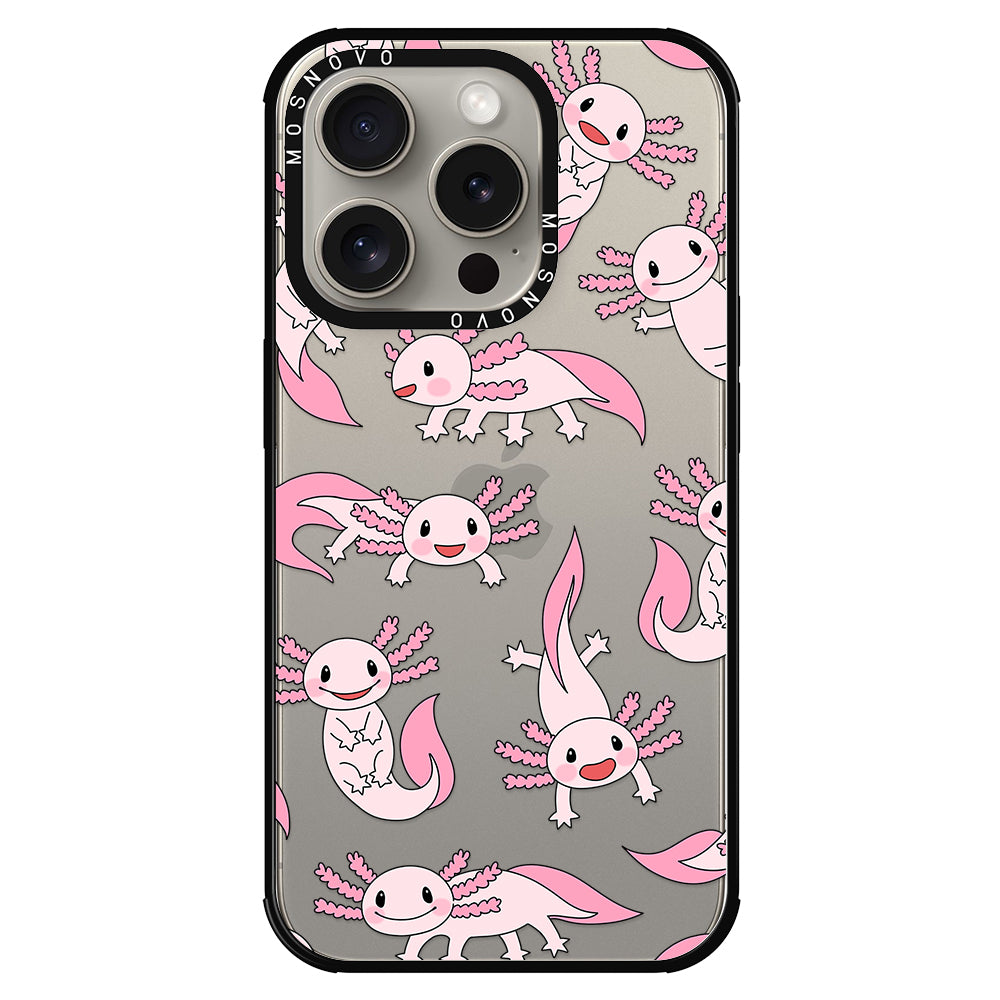 Pink Axolotl Phone Case - iPhone 15 Pro Case - MOSNOVO