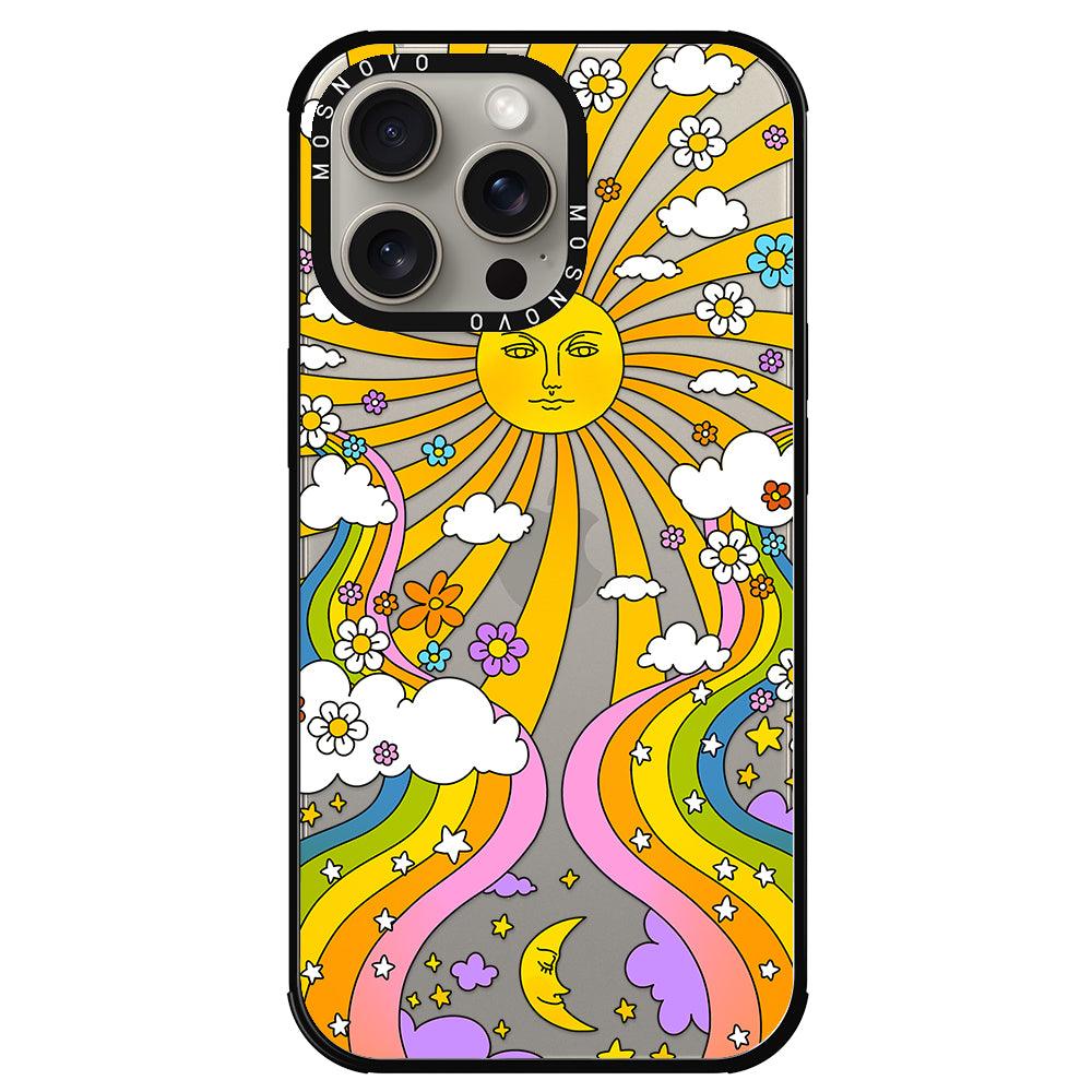 Rainbow Sun and Moon Phone Case - iPhone 15 Pro Max Case - MOSNOVO