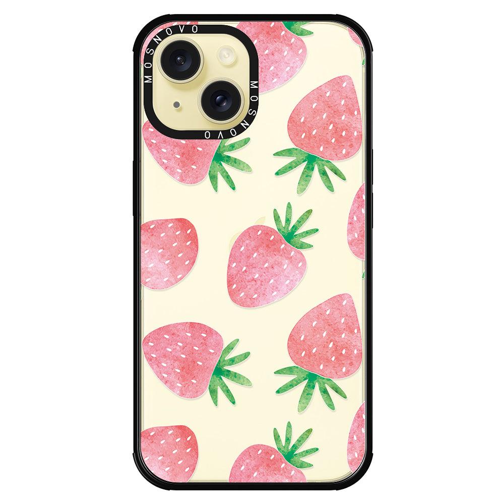 Pastel Strawberry Phone Case - iPhone 15 Case - MOSNOVO